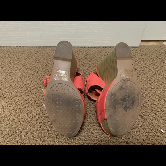 Coral Strappy Wedges - Picture 5 of 5